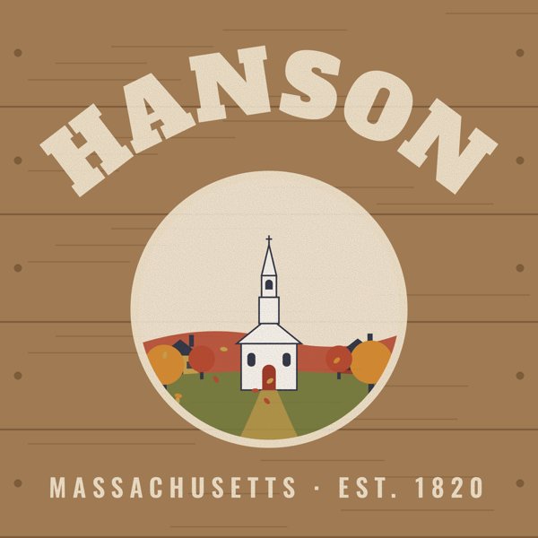 Hanson Hometown Wood Sign artwork detail