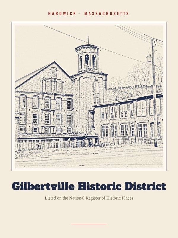 Hardwick Gilbertville Historic District Landmark Print artwork detail