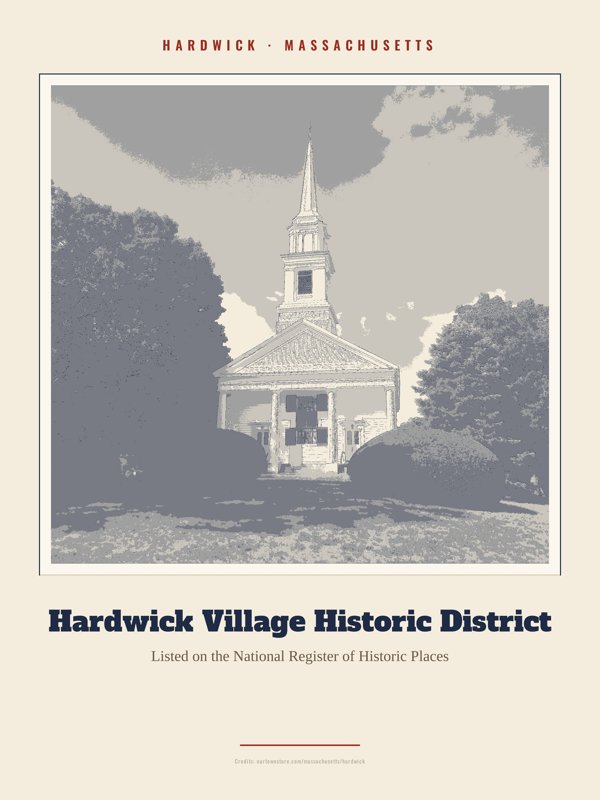 Hardwick Hardwick Village Historic District Landmark Print artwork detail