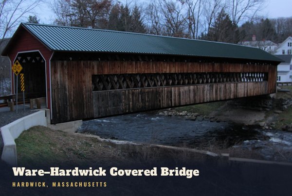 Hardwick Ware–Hardwick Covered Bridge Postcard artwork detail