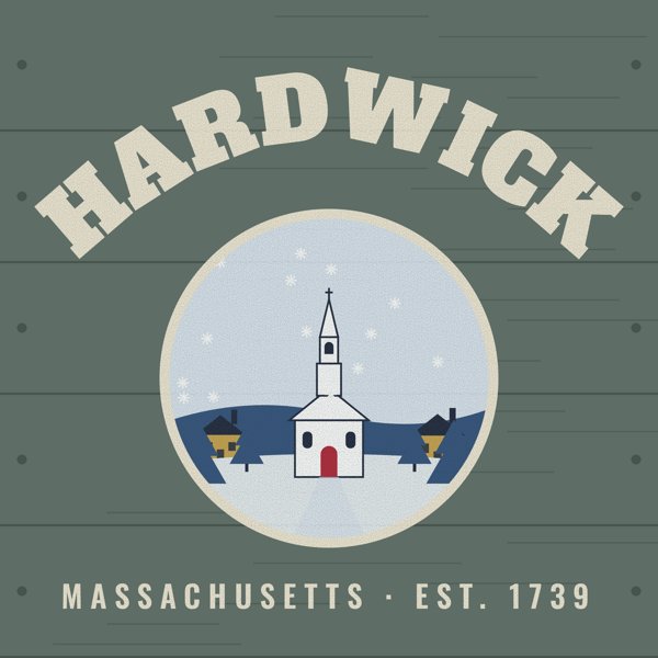 Hardwick Hometown Wood Sign artwork detail