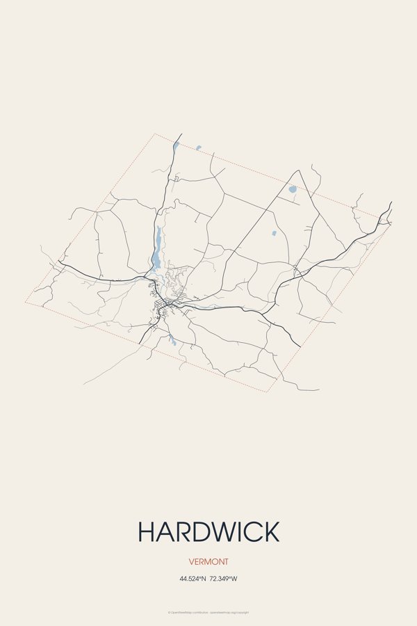 Hardwick Street Map Poster · Linen artwork detail