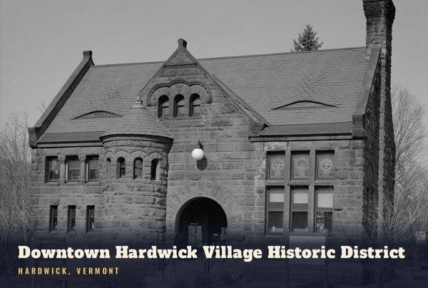 Hardwick Downtown Hardwick Village Historic District Postcard artwork detail