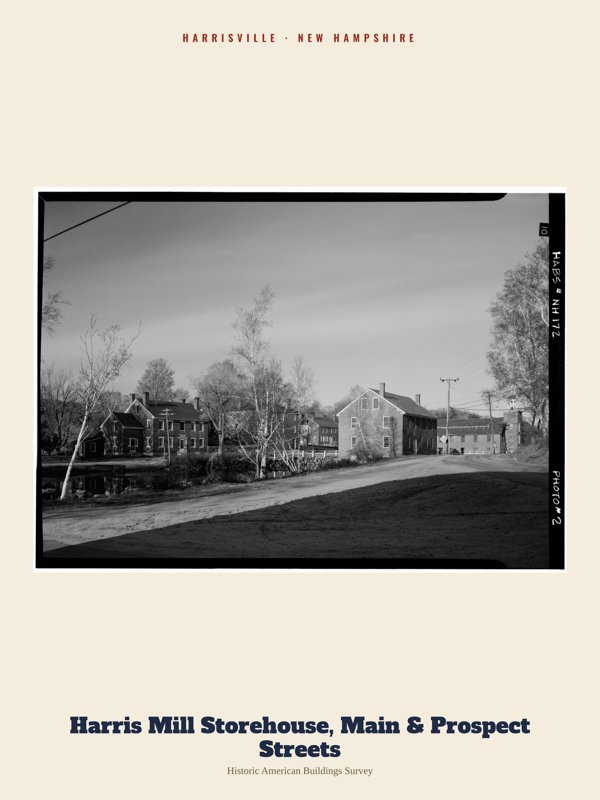 Harrisville Harris Mill Storehouse, Main & Prospect Streets Archive Print artwork detail