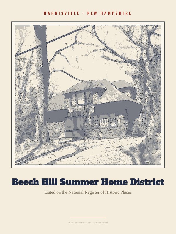 Harrisville Beech Hill Summer Home District Landmark Print artwork detail