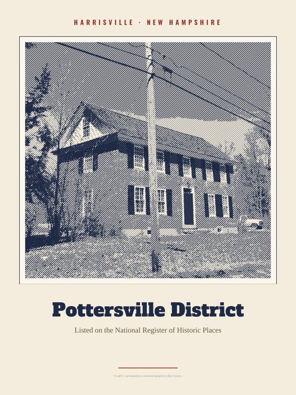 Harrisville Pottersville District Landmark Print artwork detail