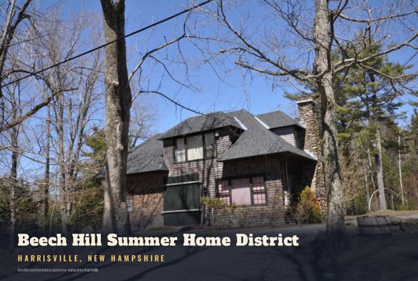 Harrisville Beech Hill Summer Home District Postcard artwork detail
