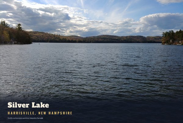 Harrisville Silver Lake Postcard artwork detail