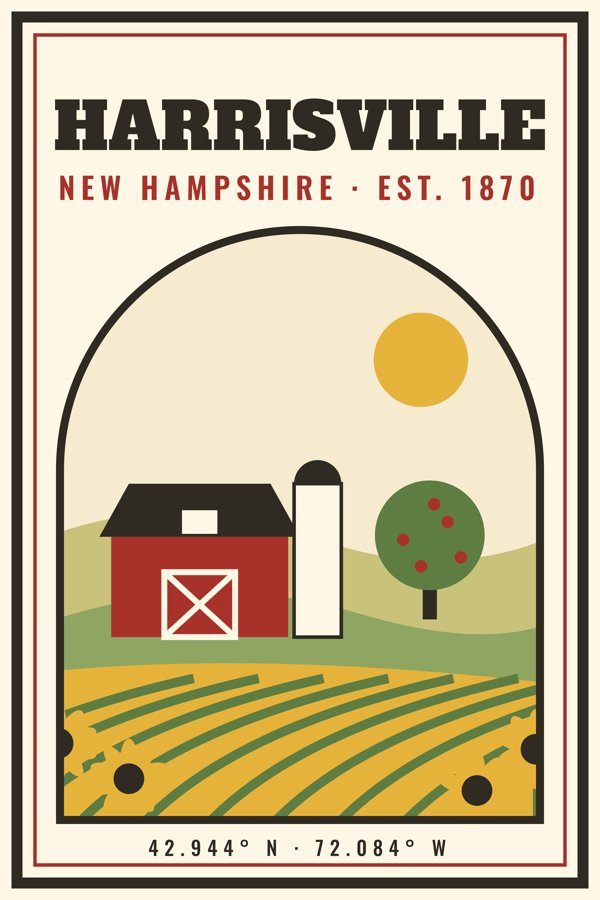 Harrisville Garden Flag artwork detail