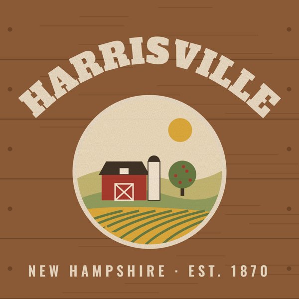 Harrisville Hometown Wood Sign artwork detail