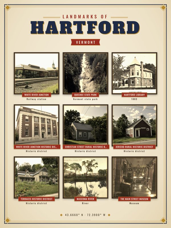Hartford Landmarks Photo Poster artwork detail