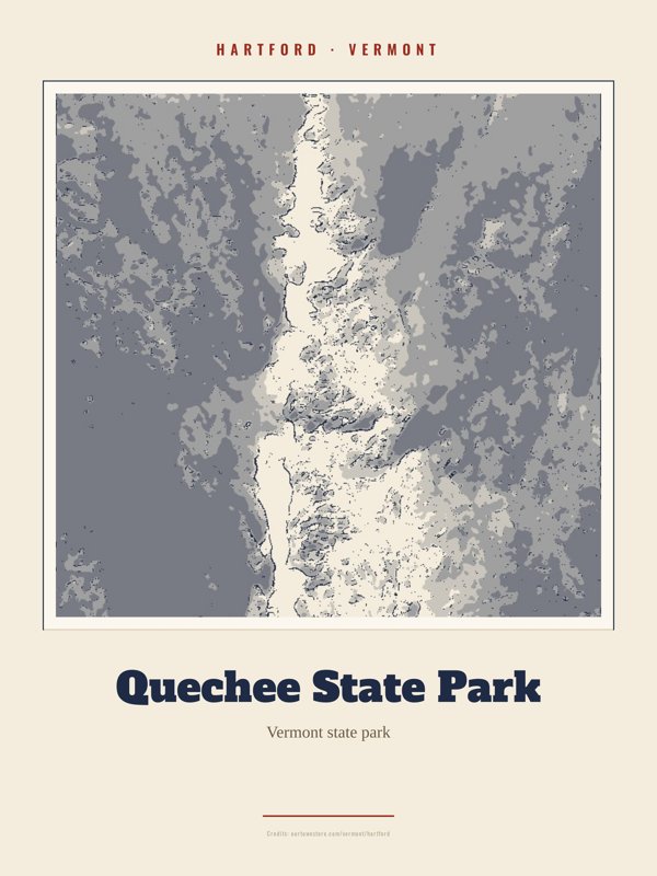 Hartford Quechee State Park Landmark Print artwork detail