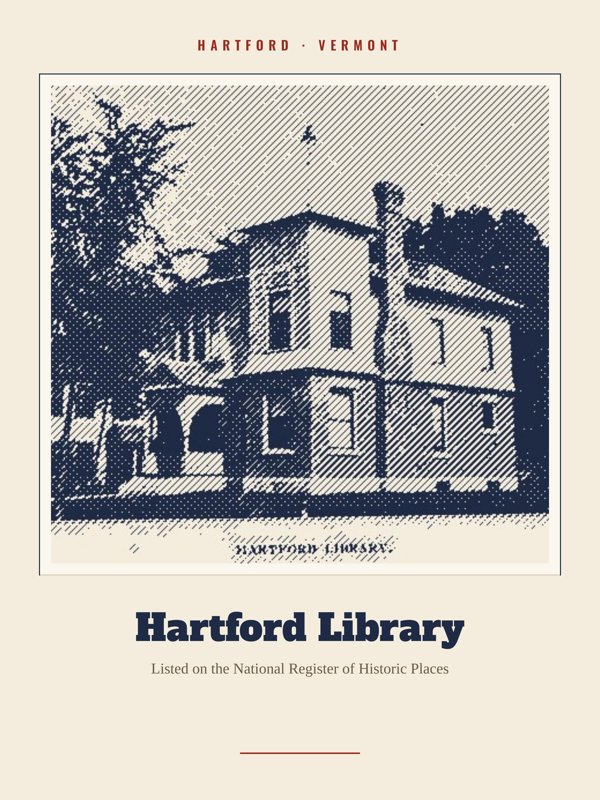 Hartford Hartford Library Landmark Print artwork detail