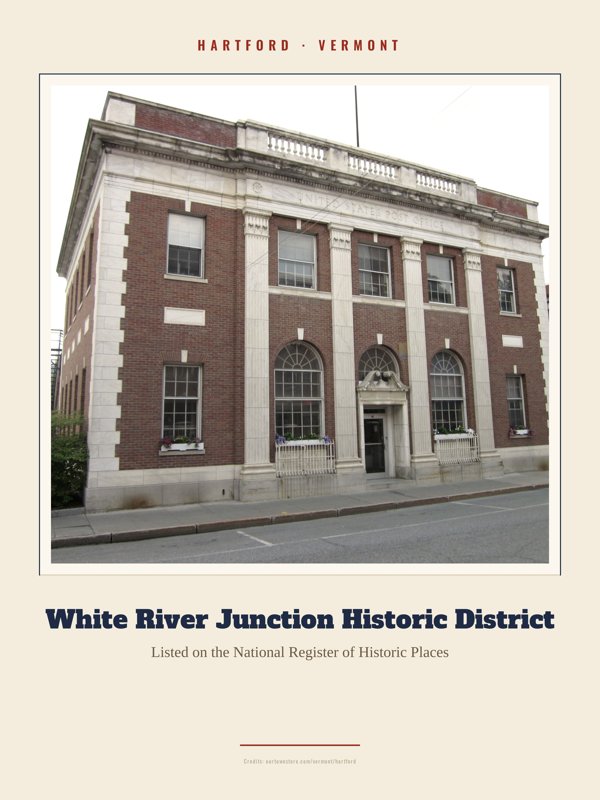 Hartford White River Junction Historic District Landmark Print artwork detail