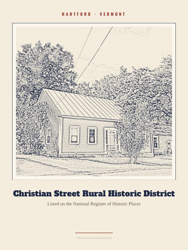 Hartford Christian Street Rural Historic District Landmark Print artwork detail