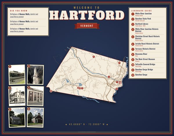 Hartford Map Placemat artwork detail