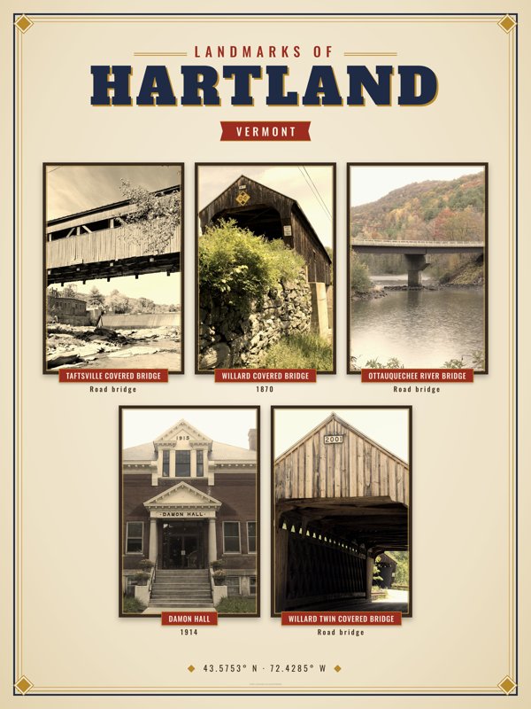 Hartland Landmarks Photo Poster artwork detail