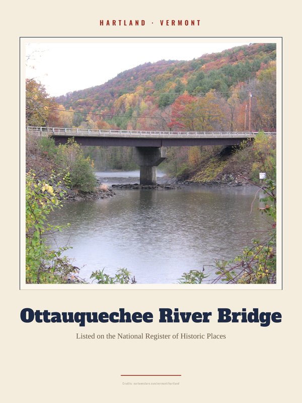 Hartland Ottauquechee River Bridge Landmark Print artwork detail