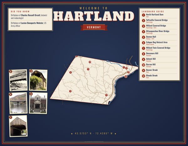 Hartland Map Placemat artwork detail
