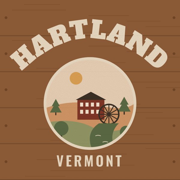 Hartland Hometown Wood Sign artwork detail