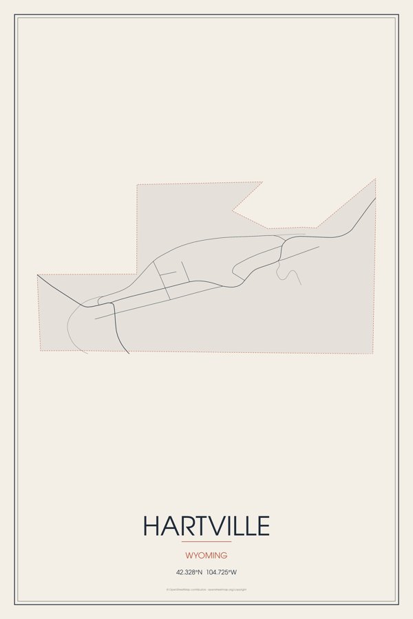 Hartville Street Map Poster · Linen artwork detail