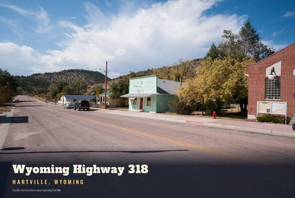 Hartville Wyoming Highway 318 Postcard artwork detail
