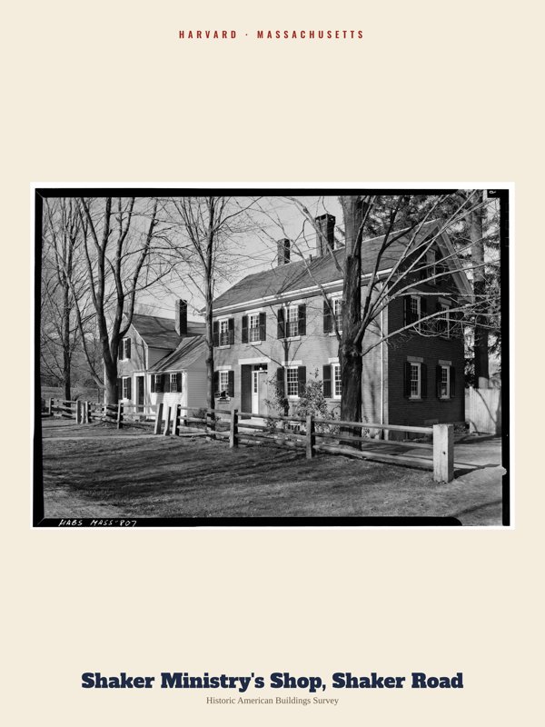 Harvard Shaker Ministry's Shop, Shaker Road Archive Print artwork detail