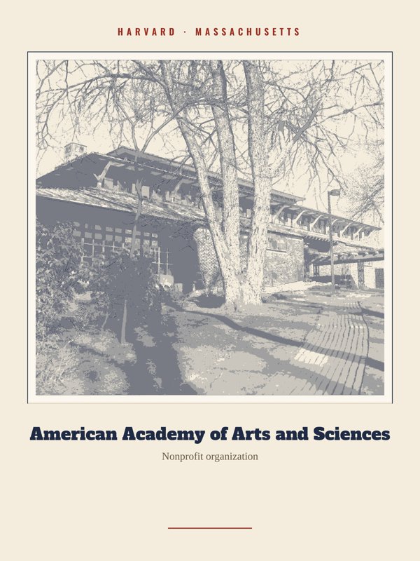 Harvard American Academy of Arts and Sciences Landmark Print artwork detail