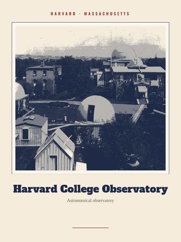 Harvard Harvard College Observatory Landmark Print artwork detail