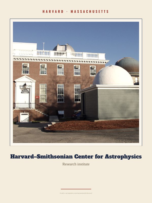 Harvard Harvard–Smithsonian Center for Astrophysics Landmark Print artwork detail