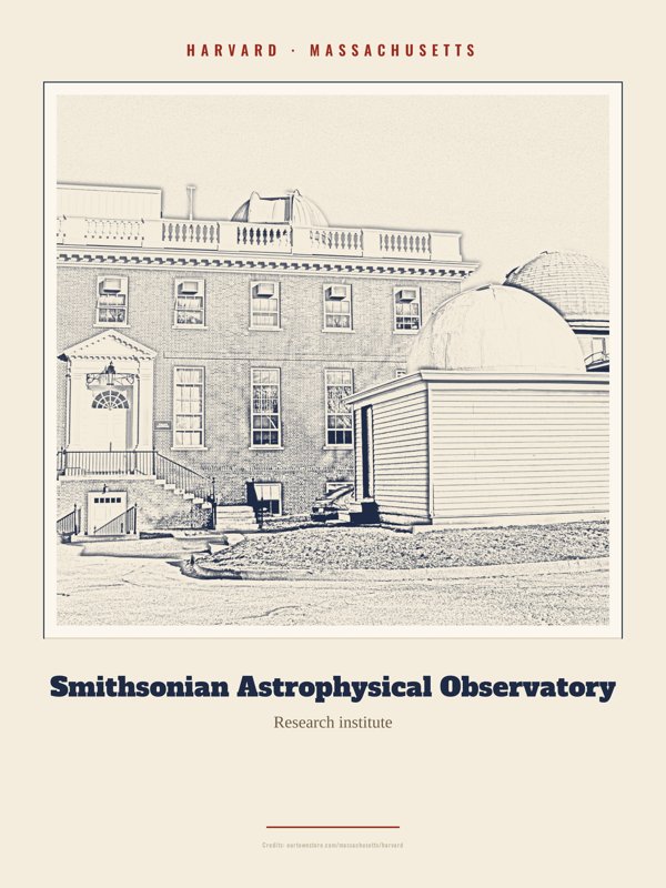 Harvard Smithsonian Astrophysical Observatory Landmark Print artwork detail