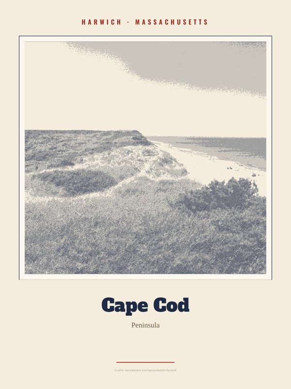 Harwich Cape Cod Landmark Print artwork detail