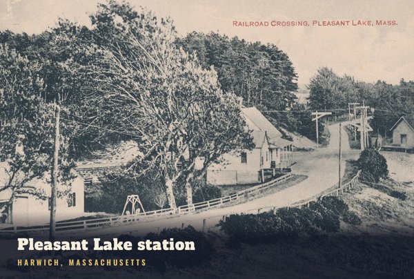 Harwich Pleasant Lake station Postcard artwork detail