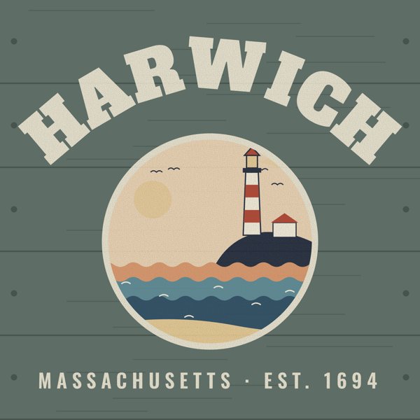 Harwich Hometown Wood Sign artwork detail