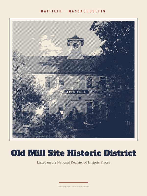 Hatfield Old Mill Site Historic District Landmark Print artwork detail