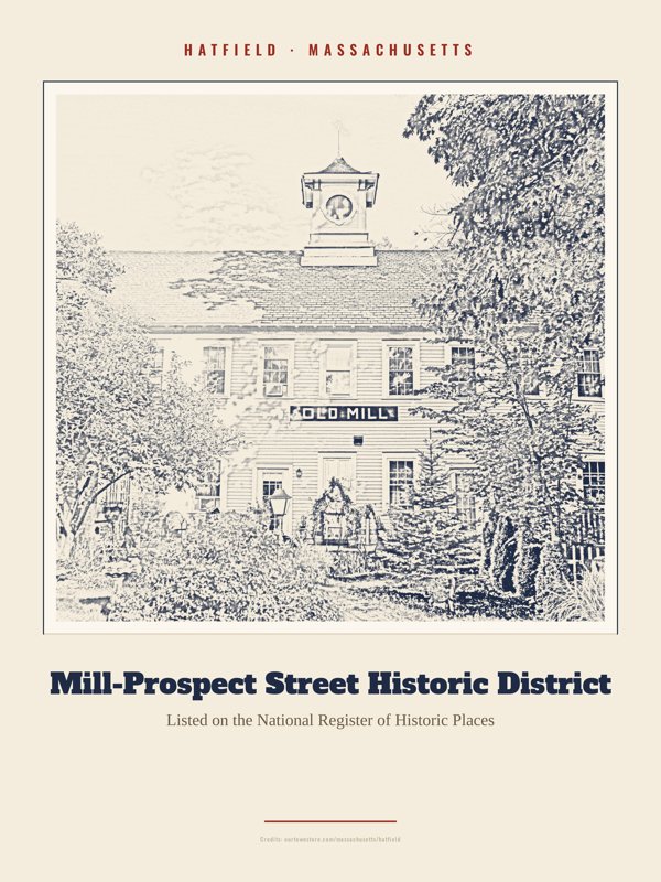 Hatfield Mill-Prospect Street Historic District Landmark Print artwork detail