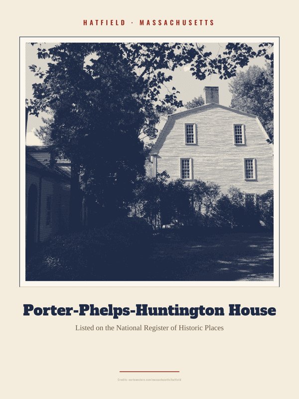 Hatfield Porter-Phelps-Huntington House Landmark Print artwork detail