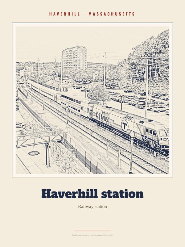 Haverhill Haverhill station Landmark Print artwork detail