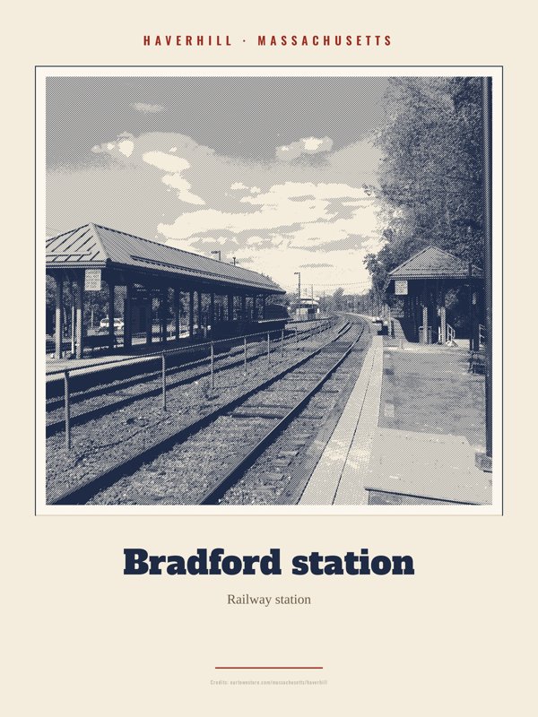 Haverhill Bradford station Landmark Print artwork detail