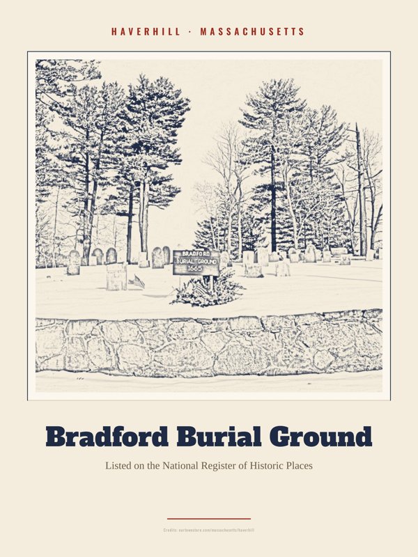 Haverhill Bradford Burial Ground Landmark Print artwork detail