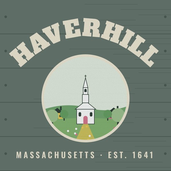 Haverhill Hometown Wood Sign artwork detail