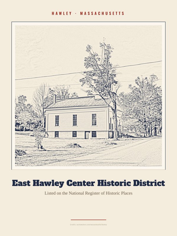 Hawley East Hawley Center Historic District Landmark Print artwork detail