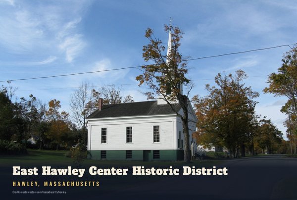 Hawley East Hawley Center Historic District Postcard artwork detail