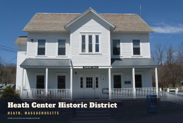 Heath Heath Center Historic District Postcard artwork detail