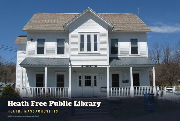 Heath Heath Free Public Library Postcard artwork detail