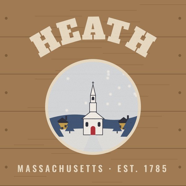Heath Hometown Wood Sign artwork detail