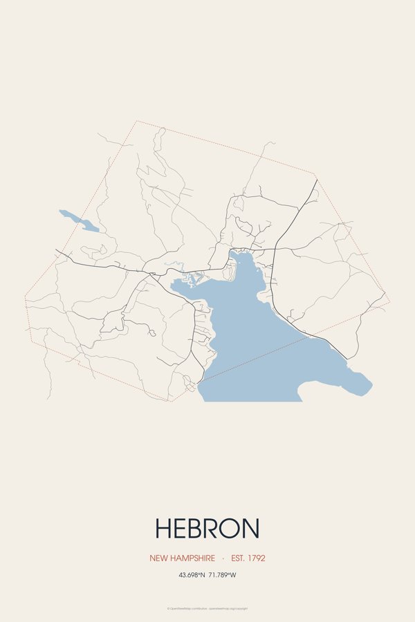 Hebron Street Map Poster · Linen artwork detail