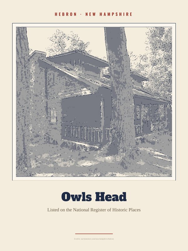 Hebron Owls Head Landmark Print artwork detail