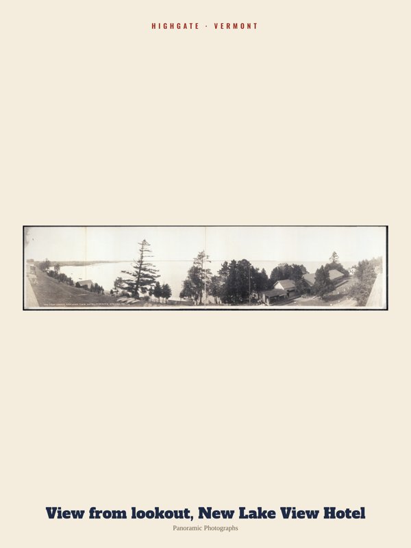 Highgate View from lookout, New Lake View Hotel Archive Print artwork detail