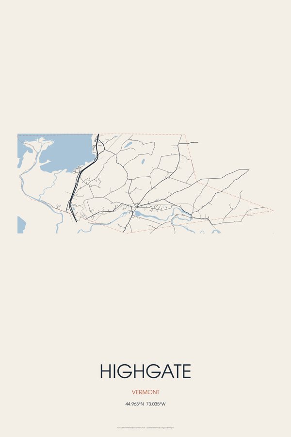 Highgate Street Map Poster · Linen artwork detail